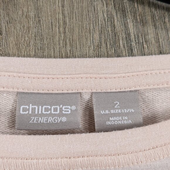 Chicos Tunic Top Womens Large Light Pink Long Sleeve Soft Knit Feminine - Picture 4 of 9